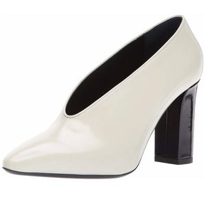 Via Spiga Baran Block Heel Off-white Leather Pumps  Size 8